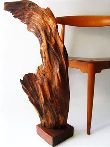 1950 BOLD MID-CENTURY MODERN ABSTRACT NATURALIST WOOD ART 