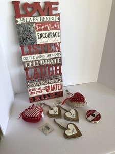 Details About Home Decor Wall Art Cute Hearts And Cut Out Wall Hanging With Sweet Sayings