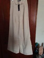 Nasty Gal Lounge Pants Womens Beige Wide Leg Pants Size 0 U S new with Tags