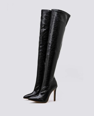 croc over the knee boots