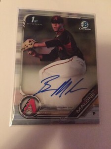 Brennan Malone 2019 Bowman Chrome Draft 1st Auto RC DiamondBacks