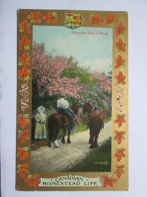 ''After the Day's Work'' Canadian Homestead Life Kanada Vintage Postkarte H28