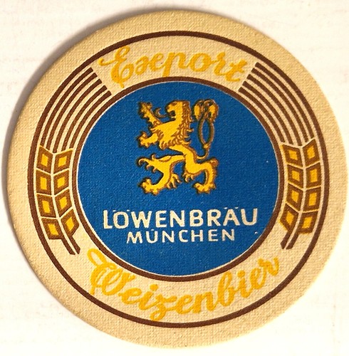 MÜNCHEN BAYERN LÖWENBRÄU  BIER 1 BIERDECKEL ca. 50-60 JAHRE ALT - Picture 1 of 2