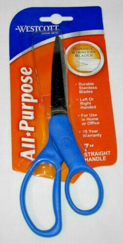 WESTCOTT 7" All Purpose Stainless Scissors Left or Right Handed 10 YEAR Warranty - Picture 1 of 4