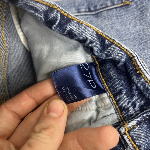 ANTHROPOLOGIE Pilcro & The Letterpress The Vintage Straight Jeans 27x 25 Petite - Picture 4 of 13