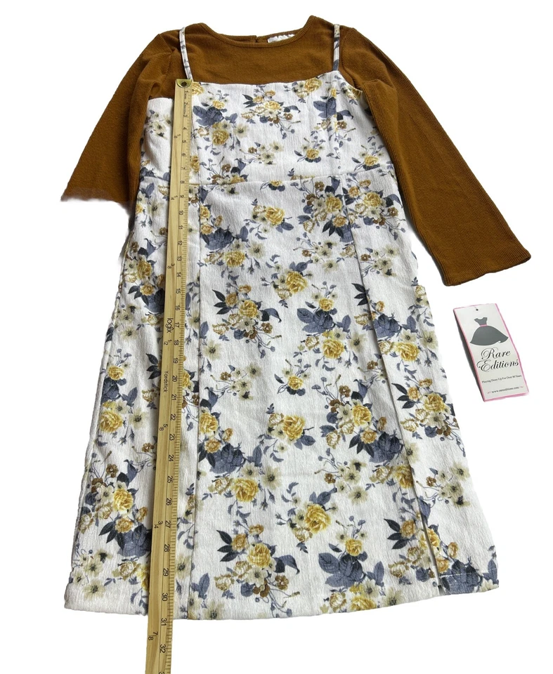 Vestido Floral Marfil Vacaciones 2 Piezas Ediciones Raras Niñas Grandes Talla 16 Nuevo con Etiquetas Foto 3 de 4