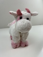 Russ Berrier Stuffed Animal Plush Cow Pillow Pal Pink White Baby Lovey Pillow
