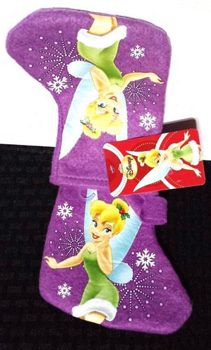 2 New Disney Tinkerbell 7" Mini Christmas Stockings - Purple Felt - Ships Free - Picture 6 of 12