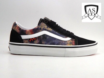 Vans Men's Skate Old Skool Tie Dye Terry Black Size 6.5 Canvas Suede Shoes