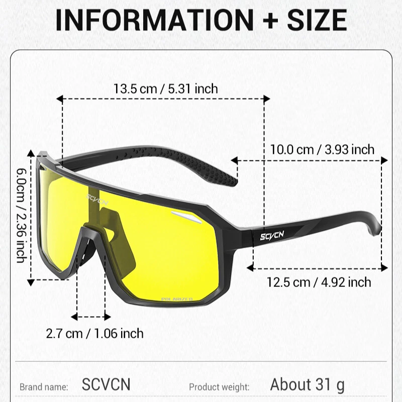 Gafas de sol polarizadas para hombres Deportes Ciclismo Gafas UV400 Gafas de visión nocturna Mujeres Foto 2 de 4