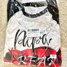 Pajama Set Papa Bear Plaid Bear