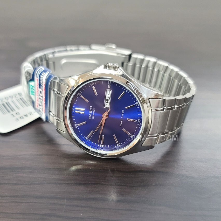 Analog Mens Watch Silver Stainless Steel Original New Casio MTP