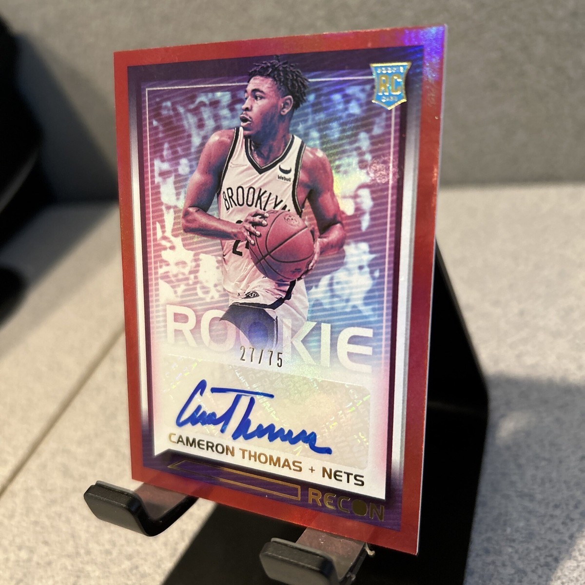 2021-22 Cameron Cam Thomas Rookie RECON SIGNATURES RED Auto #/75