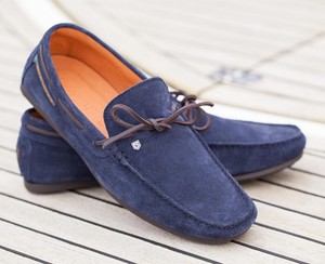 navy driving loafers