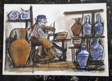 EMANUELE LUZZATI CARTOLINA I MESTIERI - IL VASAIO