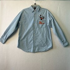 Warner Brothers Looney Tunes Denim button up Daffy Duck single stitch sz S VTG