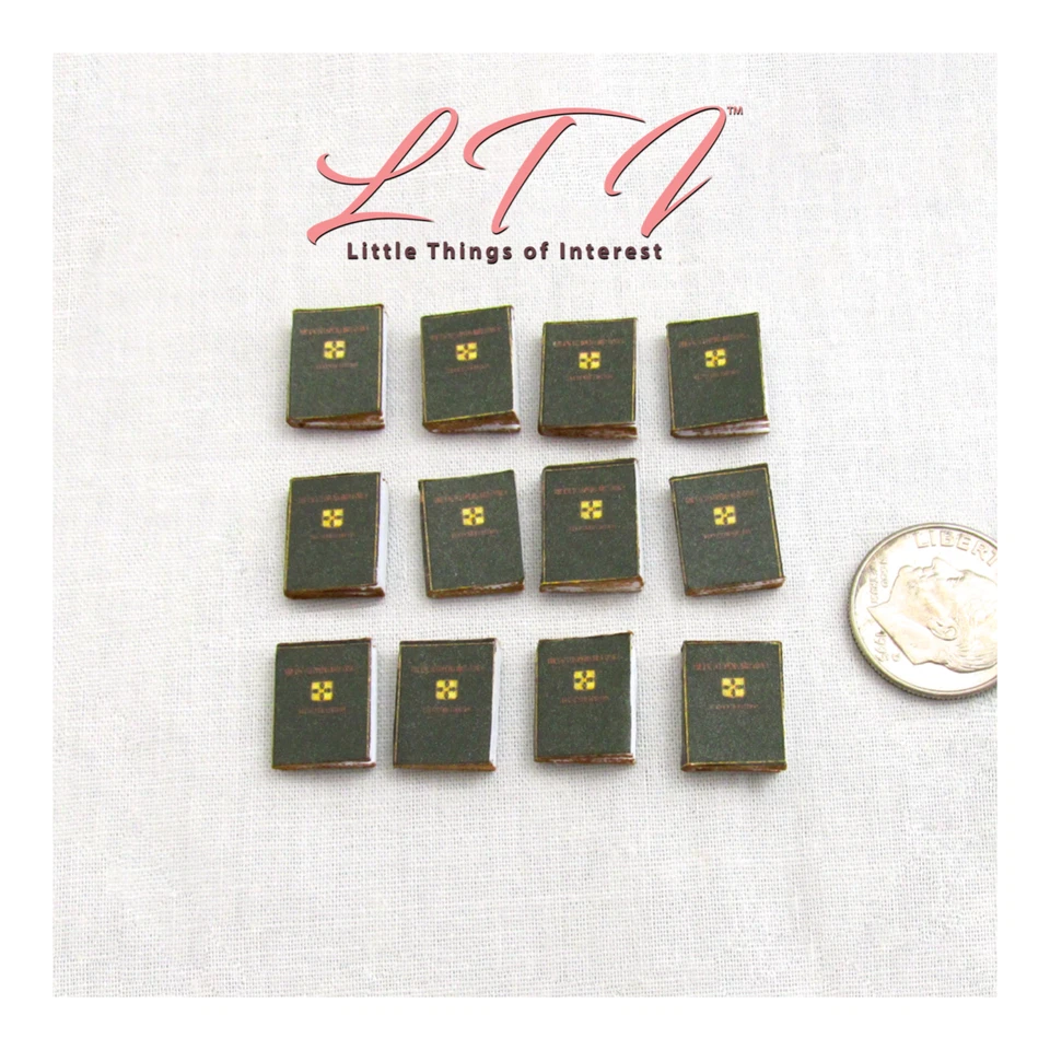 1:24 Scale 12 Pc ENCYCLOPEDIA BOOKS Miniature Prop Faux Books Fill a Bookshelf - Image 3 of 4