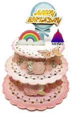 3D Pop Up Standing Cake Greeting Card Happy Birthday Ornament Decoration Gift