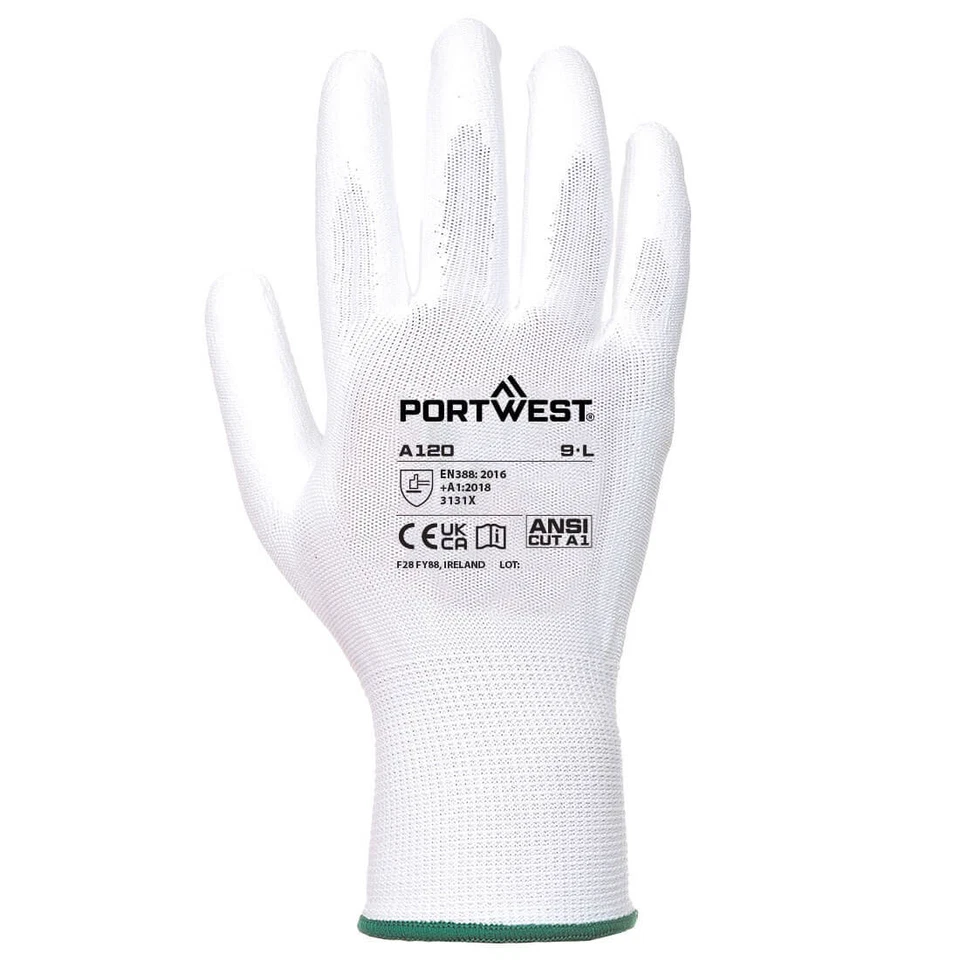 Portwest A120 Durable breathable Palm Coated Glove Smooth PU Lightweight - Image 2 of 4