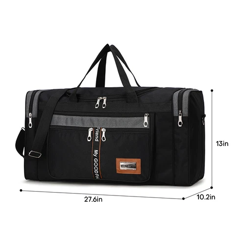 Große Oxford Reisetasche Fitnessstudio 45/60L wasserabweisend Gepäcktasche mit Gurt - Bild 7 von 49