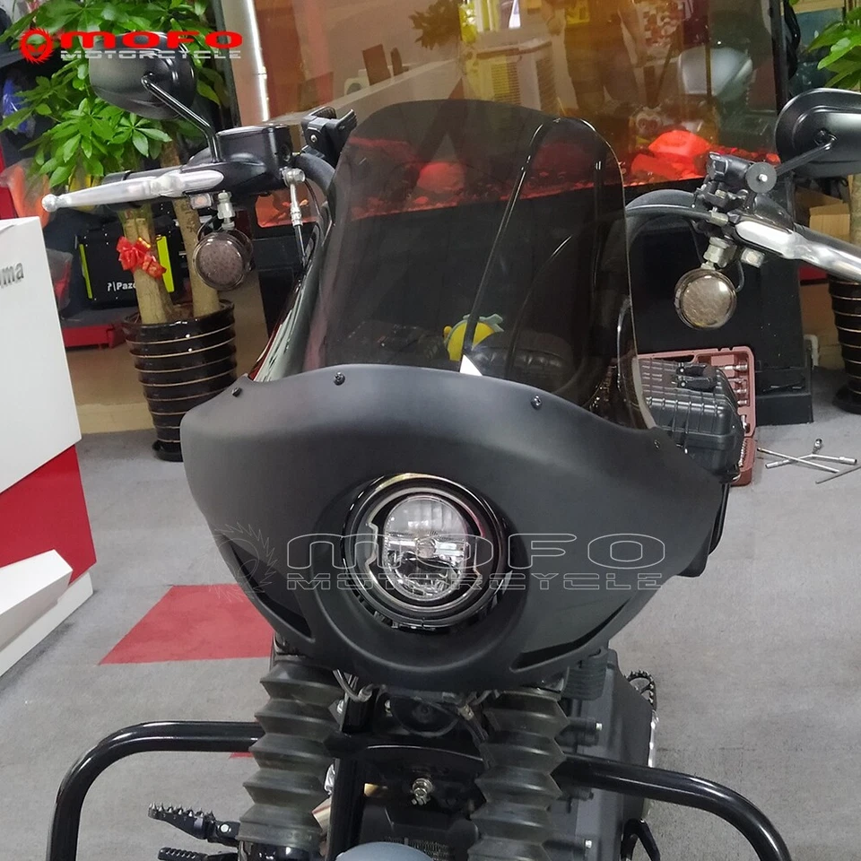 Carenado delantero ABS con kit de parabrisas para faros Harley Dyna Fat Boy Slim 5 3/4" Foto 3 de 4