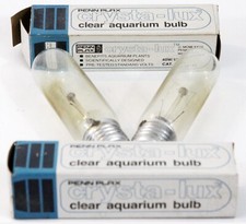 Aquarium Bulbs Set of 2 Crysta-Lux Clear NOS 1977 Tested and Working 40W / 120V