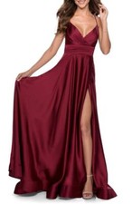 La Femme Satin Empire Waist Sleeveless Gown-Size 6 (LK# 103 A)