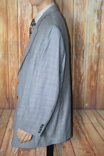 Jack Victor Men Wool Silk Check Houndstooth 2 Front Button Sports Coat Sz 54PR - Picture 5 of 12