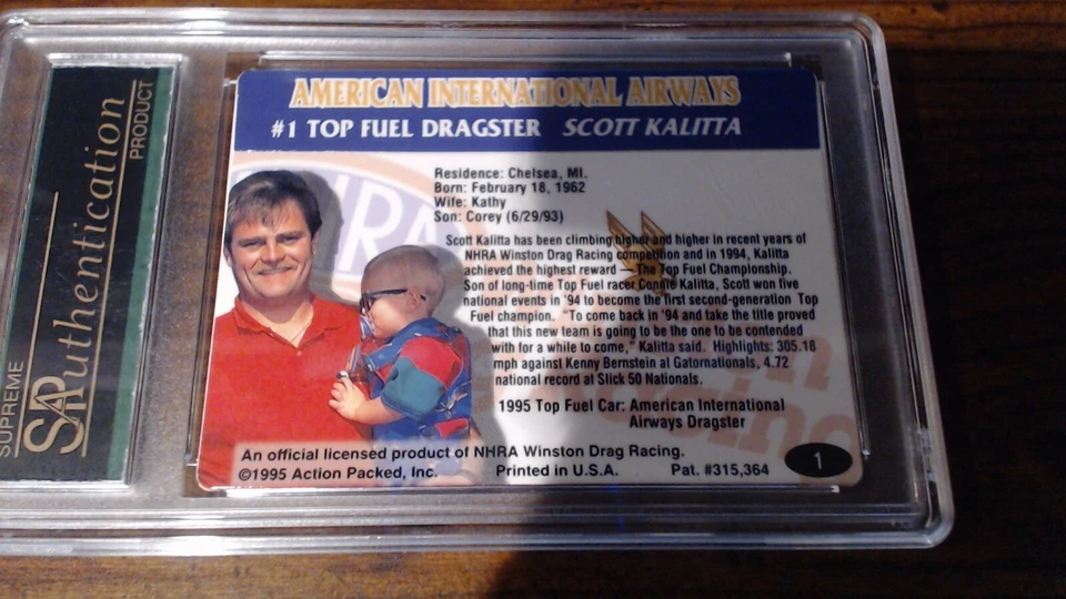 1995 ACTION PACKED SCOTT KALITTA #1 AUTOGRAPHED AUTHENTIC SPA - Image 4 of 4