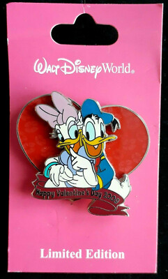 WDW Valentine's Day 2009 Donald and Daisy Duck Pin~LE 2000