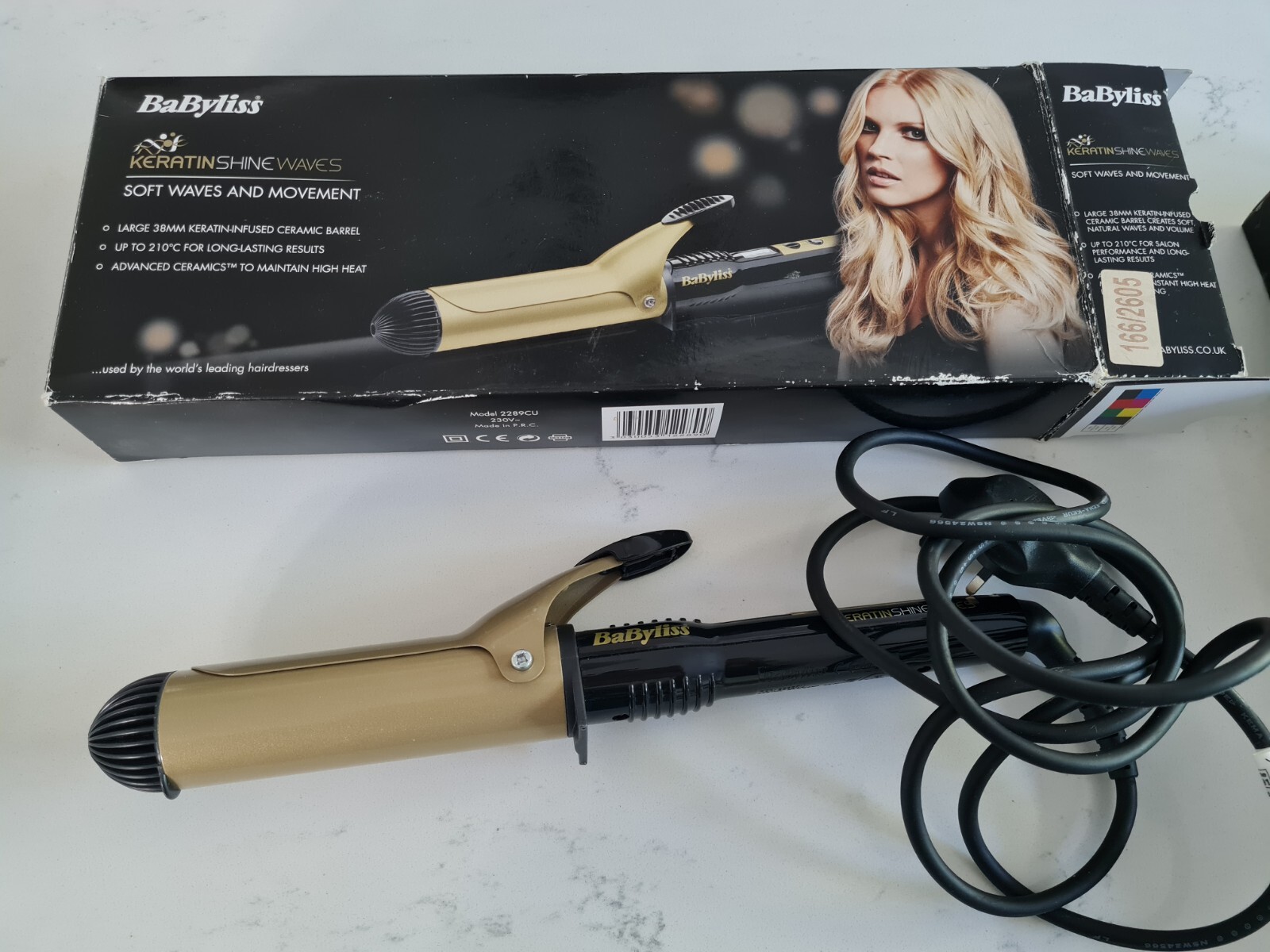 BaByliss Keratin Shine Wave Curling Tong Boxed Working Ceramic Big VGC
