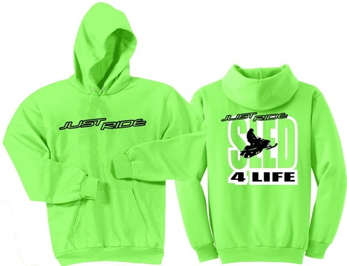 JUST RIDE SLED HOODIE SWEAT SHIRT SNOW MOBILE MACHINE SKI DOO SNOCROSS YAMAHA-166095