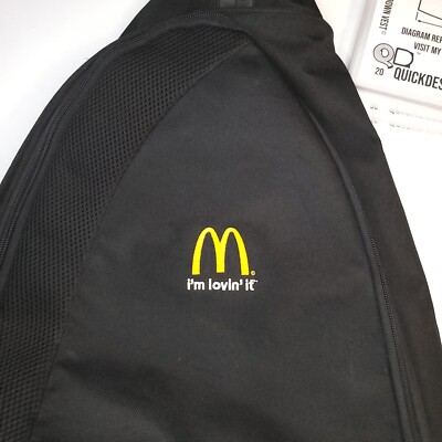 Gemline MCDonalds Logo Black Sling Shoulder Backpack Utility Multi-purpose Bag 