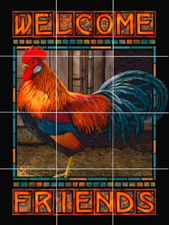 chicken Rooster farm friend welcome country animal ceramic tile mural backsplash