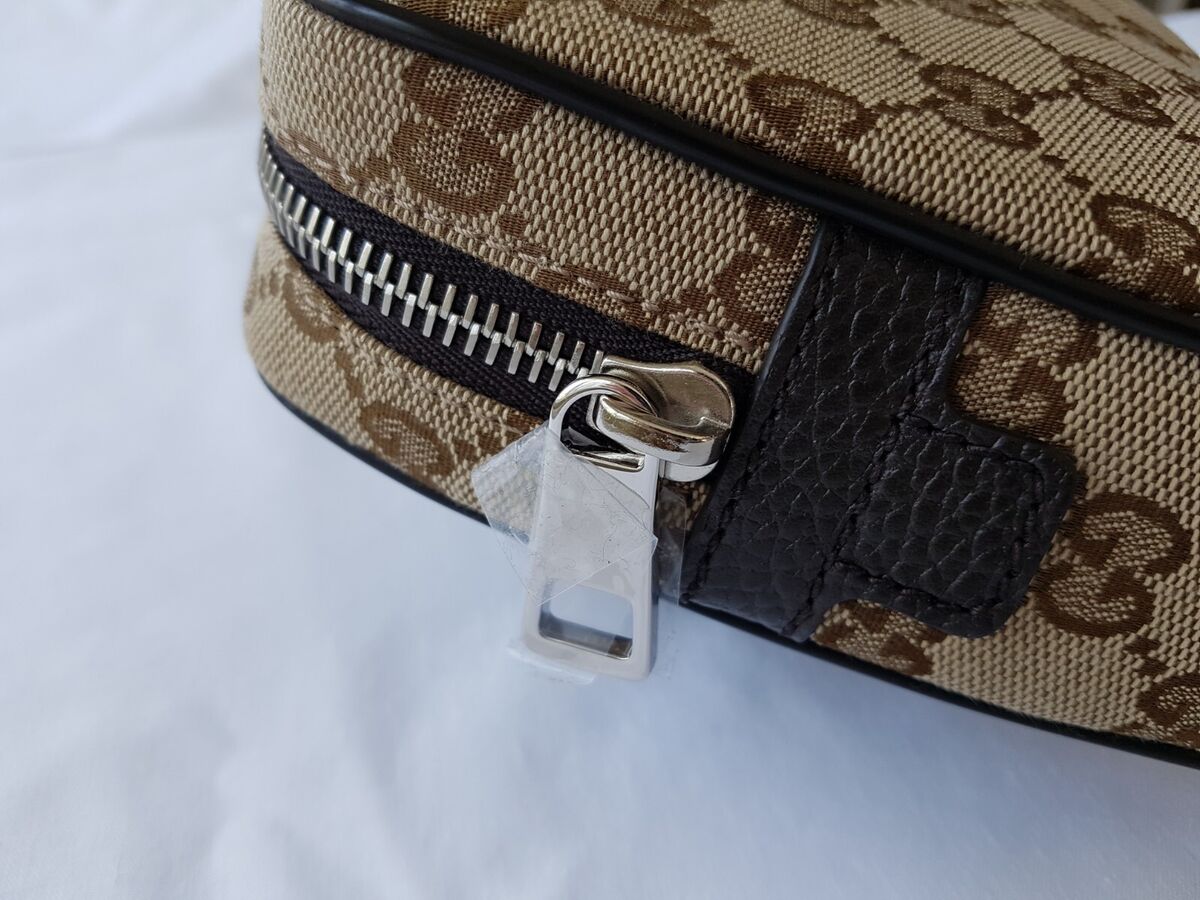 GUCCI GG SUPREME CANVAS SMALL BELT BAG IN BEIGE/BLACK ADJUSTABLE BELT BNWT