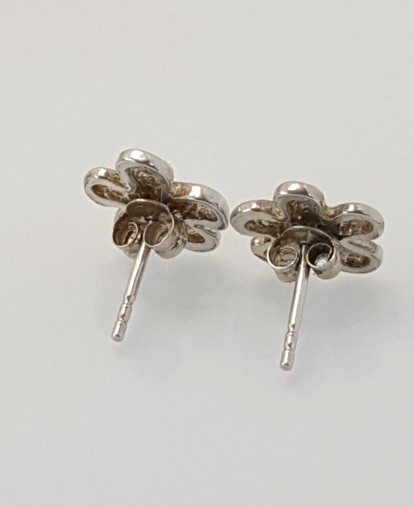 Gorgeous Solid Sparkling Flower Shape Stud Earrin… - image 20