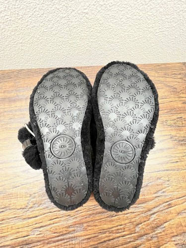 UGG Fuzz Yeah Black Fur Comfort Slide Sandals Women's Size 7 - 第 6/6 張圖片