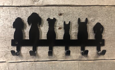 Dog Tails Silhouette Key Rack With Hooks Powder Coated Your Color ...