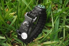 21 in 1 Survival Bracelet, Paracord Emergency Outdoor Sport Wristband Kit BlacK