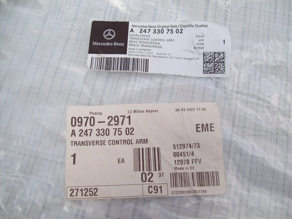 Mercedes A-Class Suspension Control Arm Genuine Front Left 247331500 2019-2022 - Image 4 of 4