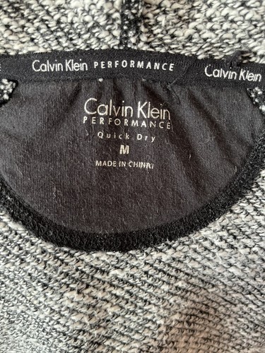 Calvin Klein Top Med Performance Quick Dry Hoodie Kangaroo Pocket Black Pullover - Picture 7 of 11