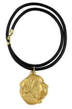 Fila Brasileiro, Brazilian Mastiff - Dog Collar, Gold-Plated Pendant