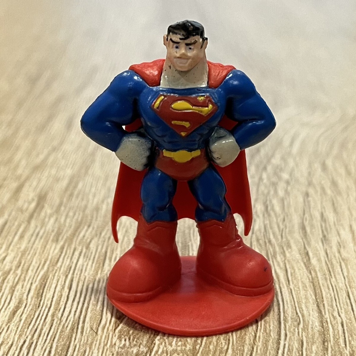 Vintage DC Comics Superman action figure miniature on stand
