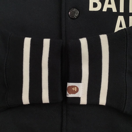 A Bathing Ape Bape Generals Sweat Hoodie Varsity Stadium Jacket Black size M - Picture 8 of 10