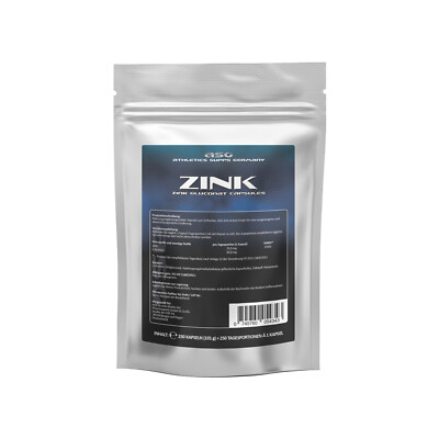 ASG Zink 250 Kapseln a 50mg ZINC Histidin verbindung Bodybuilding ZINK
