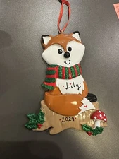 Fox Personalized Christmas Ornament