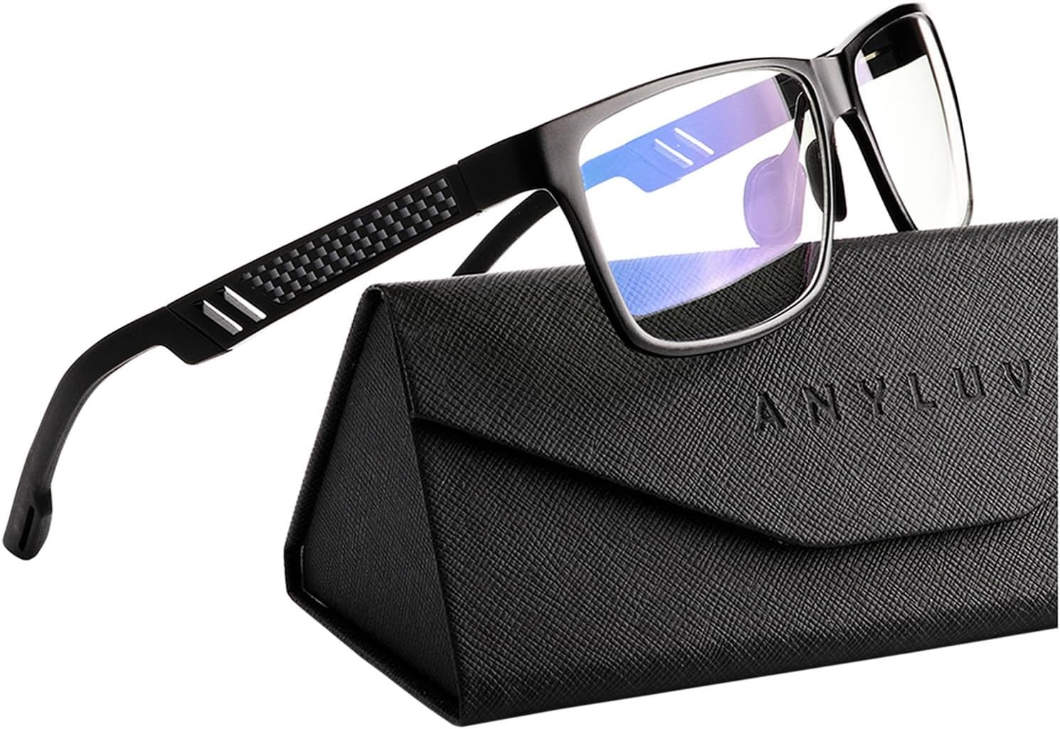 ANYLUV Blue Light Blocking Glasses Men Computer Gaming Glasses Lightweight Al-Mg