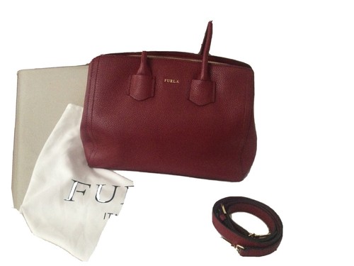 Borsa donna Furla Alba L Tote 1021242 a spalla e in pelle Bordeaux | eBay