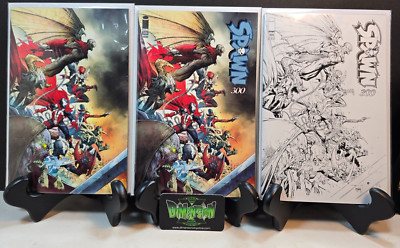 SPAWN #300 OPENA VARIANT, VIRGIN, AND B&W COMIC SET 1ST PRINT 2019 NM IMAGE