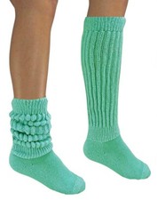 Seafoam Slouch to knee Socks Hooters Uniform Workout Walk Ski  gym yoga